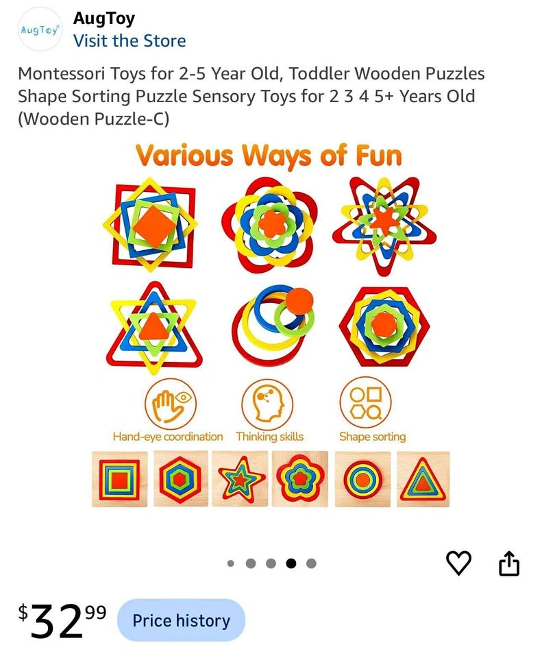6 pcs Montessori puzzles for toddlers