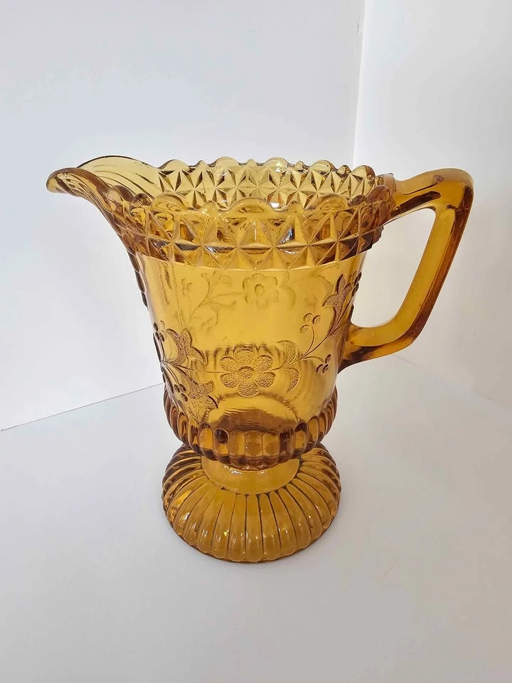 Antique group of amber pressed glass - photo 5
