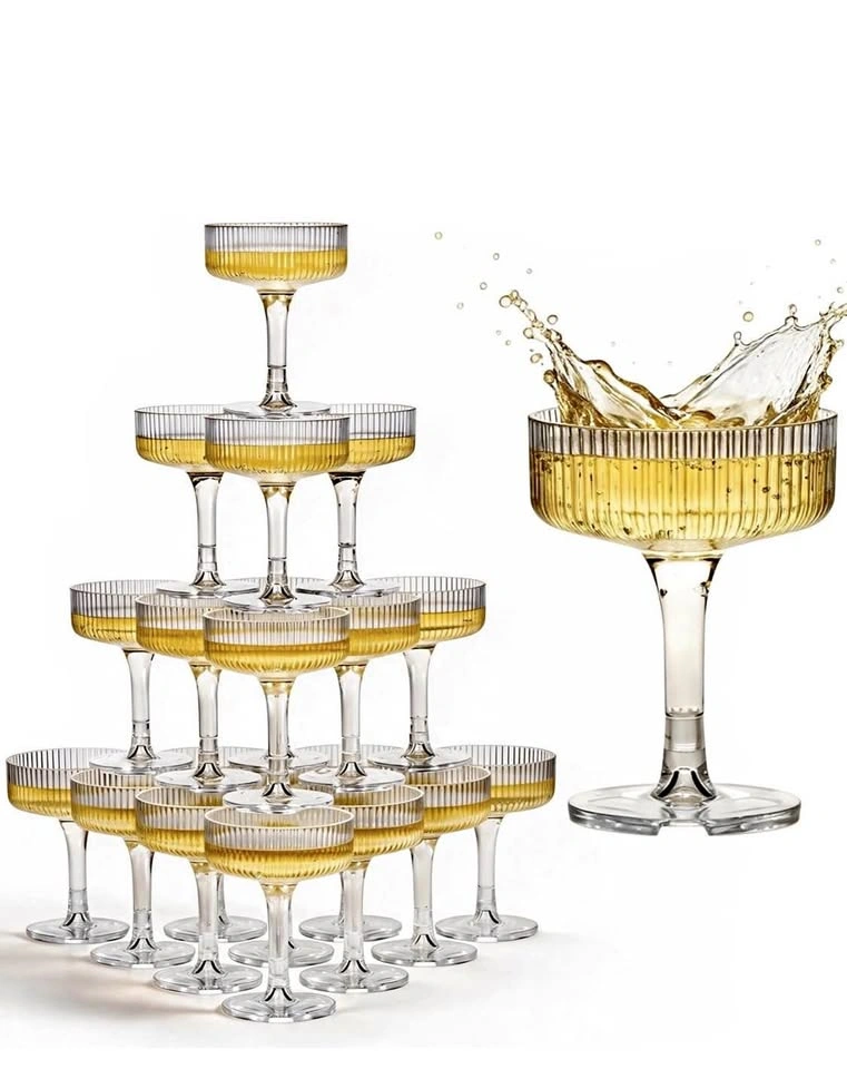 Ksestor Champagne Tower and coupes set