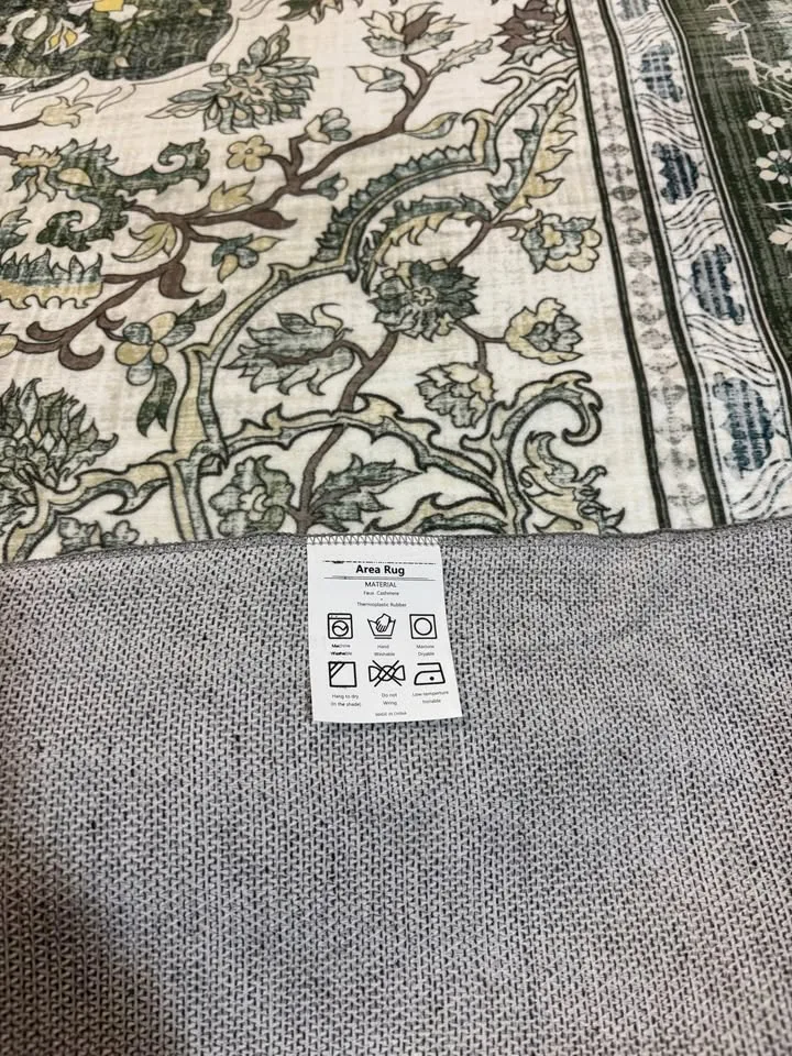 🆕 Brand New 8x10ft Green/Floral Soft Area Rug image indicator(3)