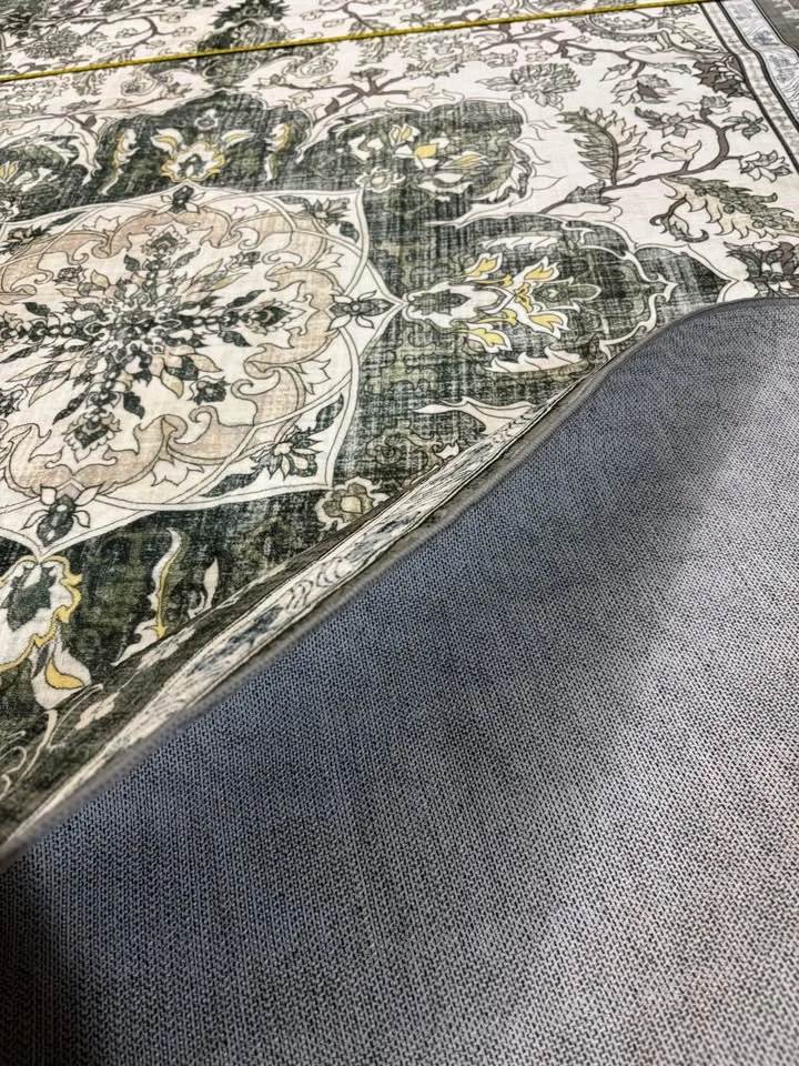 🆕 Brand New 8x10ft Green/Floral Soft Area Rug image indicator(4)
