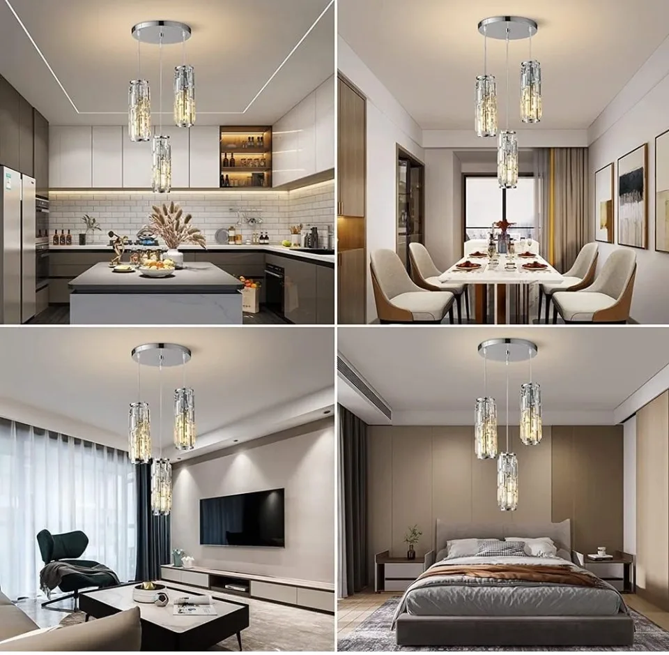 BRAND NEW: Modern Industrial Crystal Glass Pendant Light - photo 2