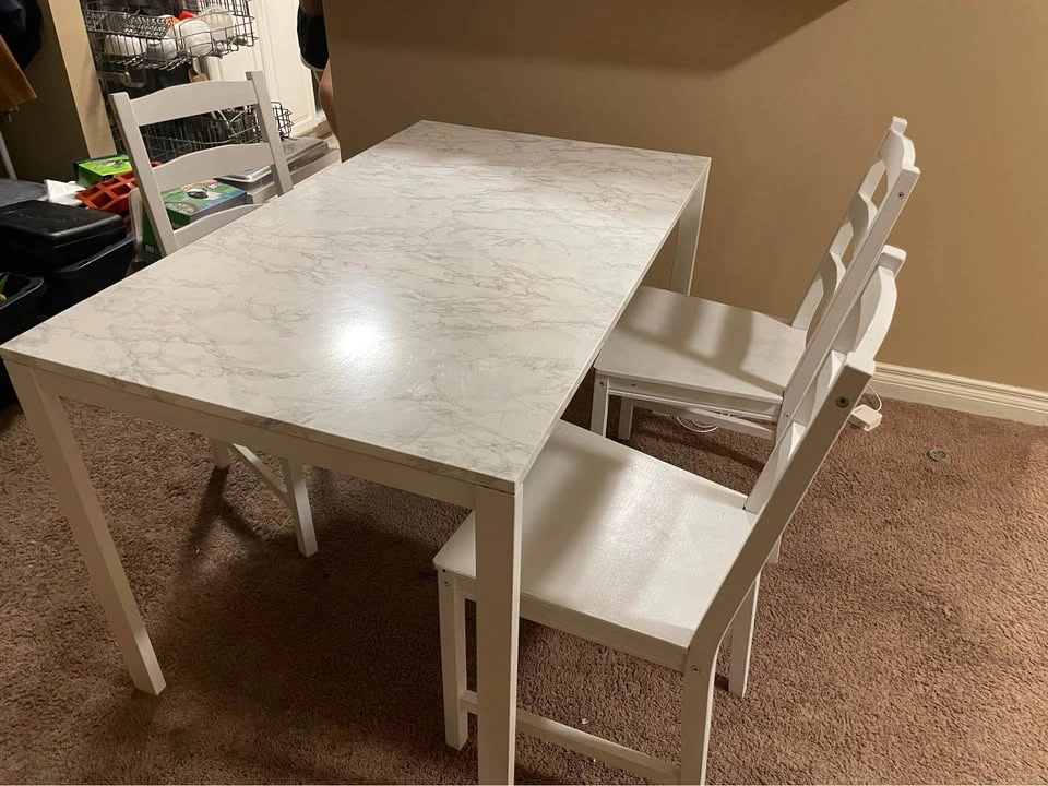 Dining Table with 3 Chairs – $60 - photo 4