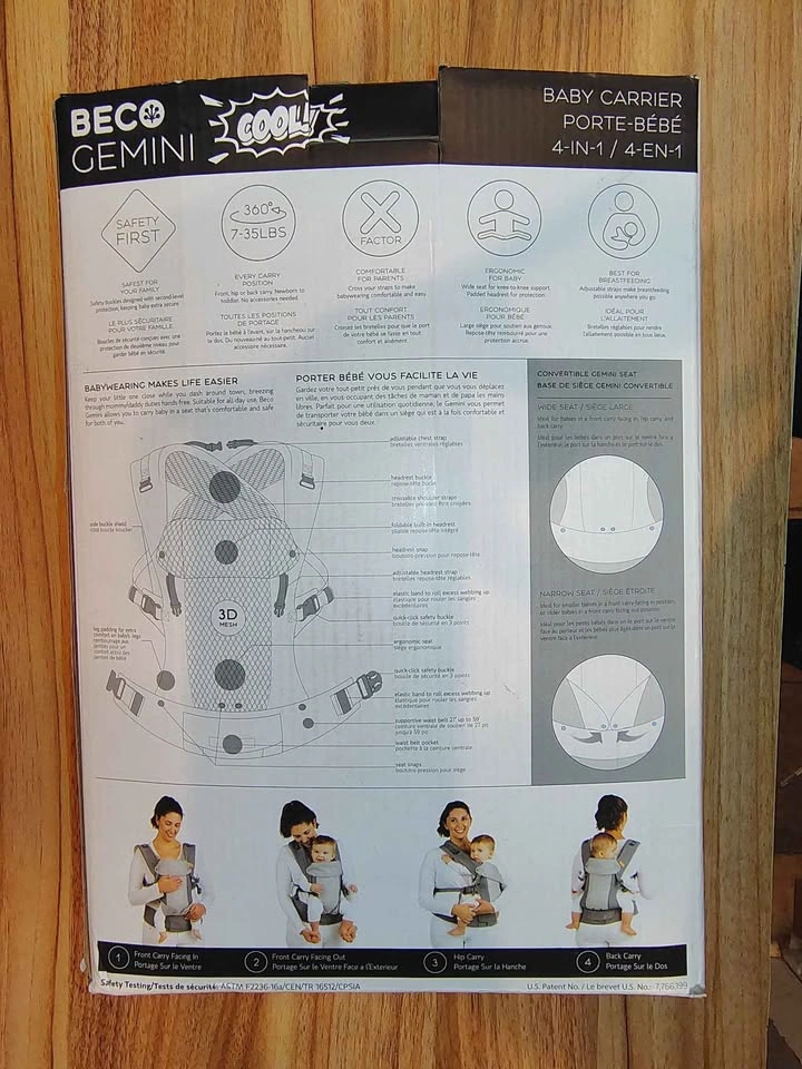 Beco Gemini Cool Mesh Baby Carrier (4-in-1) – Dark Grey - photo 2