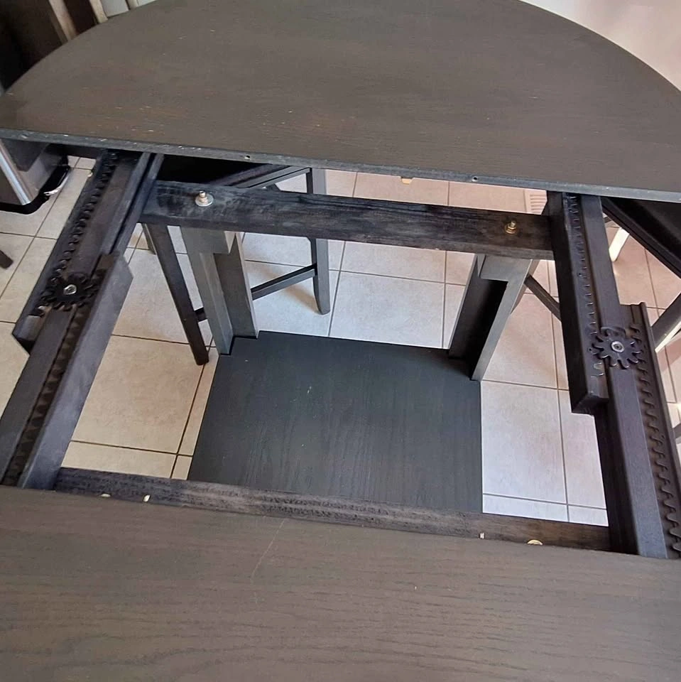 Dining Table and Chairs - dark wood adjustable bistro set - photo 5