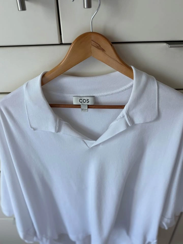 COS Milano Knit Polo Shirt Size Large White - photo 3