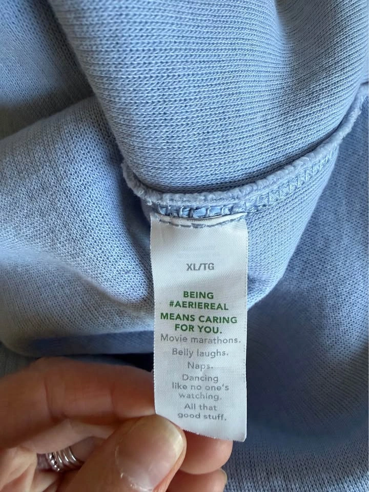 Aerie Wonder Texture Waffle Knit Top – Size XL – Blue - photo 4