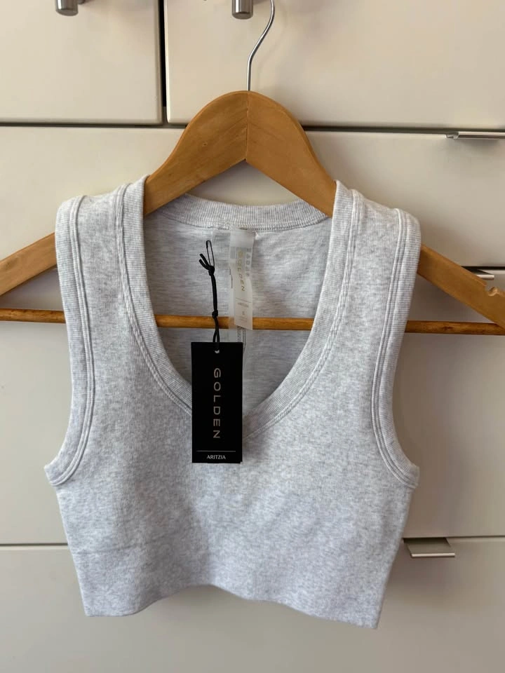 Aritzia Golden CottonMelt Soothe Tank – Size Small – Heathered G - photo 3