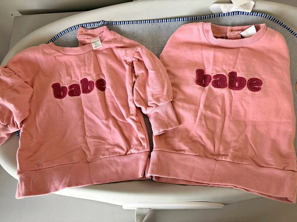 PL:Baby "Babe" Pink Sweatshirts Size 9M - Set of 2