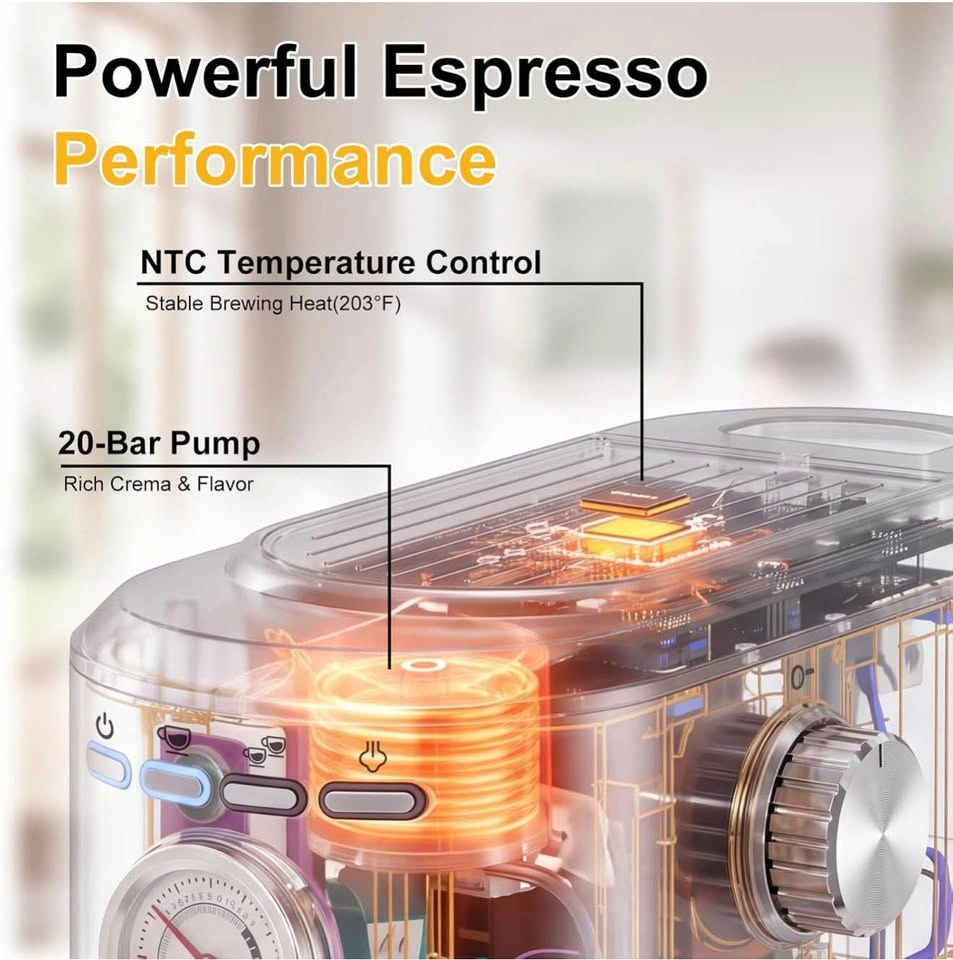 20Bar Espresso Machine, Steam Wand - photo 3