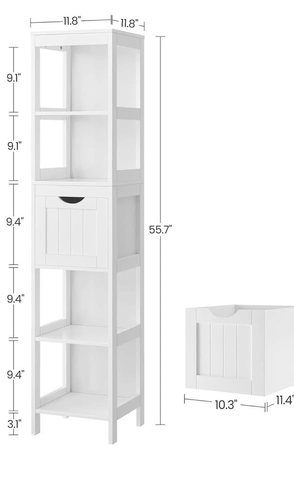 VASAGLE Bathroom Slim Storage Cabinet Tower - photo 2