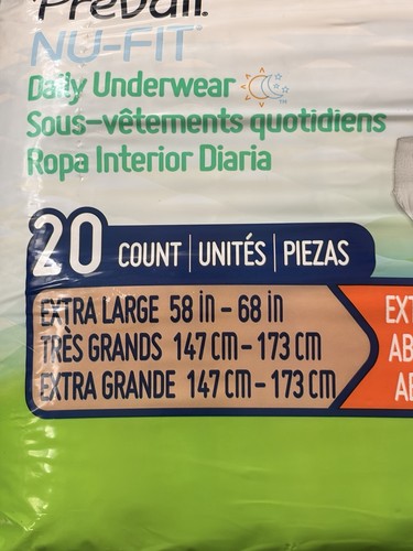 PREVAIL NU-FIT DAILY UNDERWEAR XL EXTRA ABSORBENCY 20 CT - photo 2