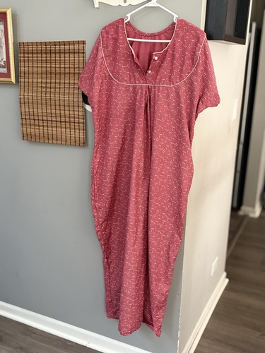 LADIES TAILOR MADE LONG DRESS IN A COTTON PINK XL SIZE