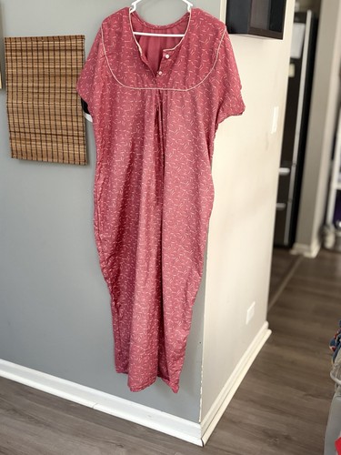 LADIES TAILOR MADE LONG DRESS IN A COTTON PINK XL SIZE - photo 2