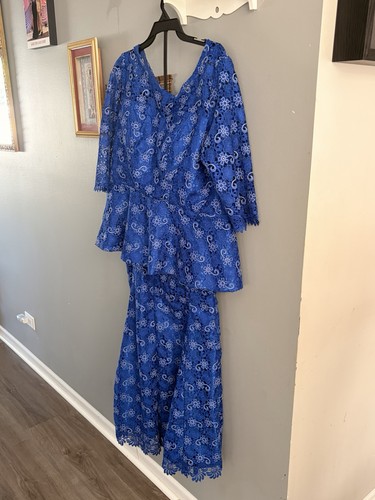 Women’s Blue Floral Lace 2-Piece Set Plus Size 20-22W - photo 3