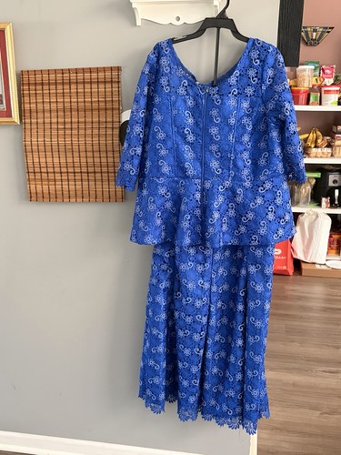 Women’s Blue Floral Lace 2-Piece Set Plus Size 20-22W - photo 4