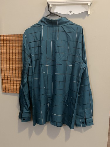 BRAND NEW MENS DRESS SHIRT DARK GREEN LARGE LONG SLEEVE - photo 5