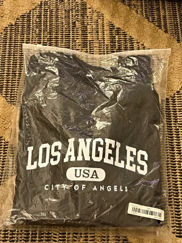 Men's Black Los Angeles City of Angels Graphic Sweatshirt L