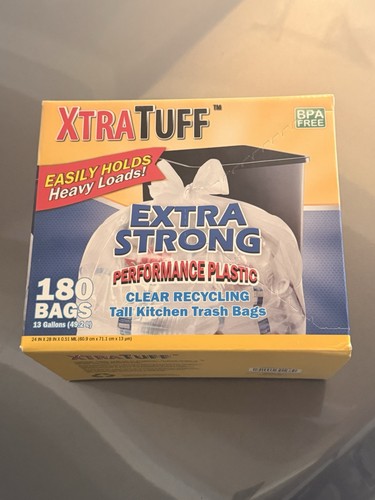 180 PACK OF XTRA TUFF 13 GALLON TRASH BAGS BRAND NEW
