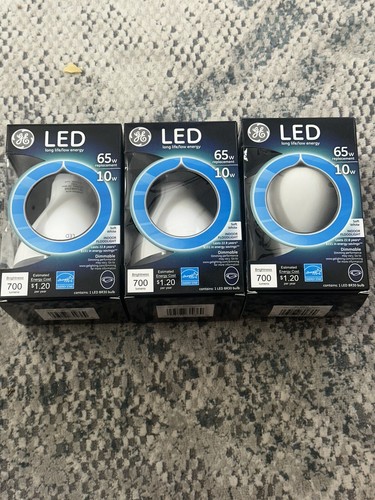 3 GE LED Bulbs 65W Equivalent (10W) Soft White