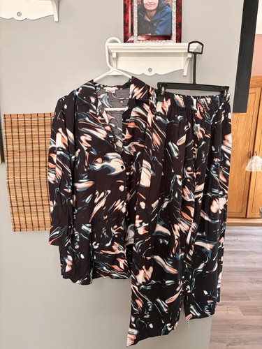 Ladies Two-Piece Pajama Set - Large, Buttery Soft Cotton Blend - photo 3