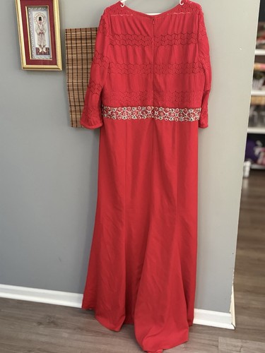 Womens Long Heavy Lined Formal Dress Red 3XL Mint Condition - photo 4