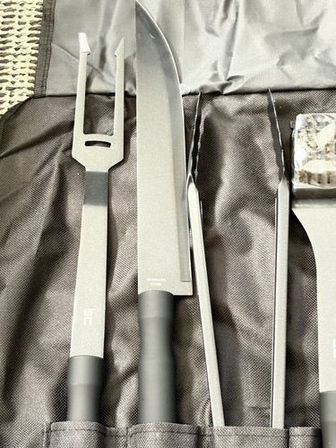 5-Piece Stainless Steel BBQ Grill Accessories Set in Case - photo 5