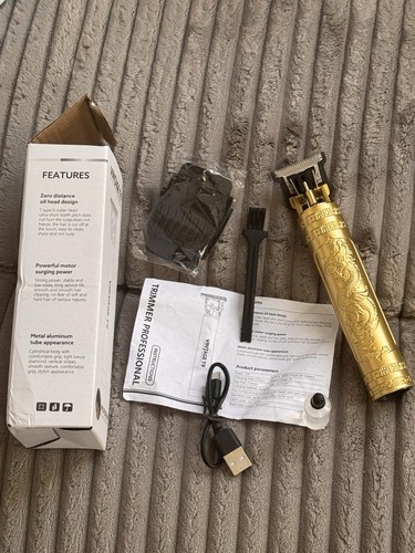 CORDLESS GOLD PLATED RECHARGEABLE SLIM HAIR TRIMMER