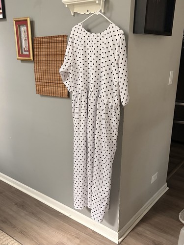 WOMENS PLUS 5XL WHITE/BLACK POLKA DOT LONG DRESS - photo 5