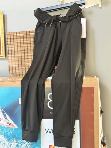 Adrienne Vittadini Sport Black Mid Rise Pockets Joggers XL