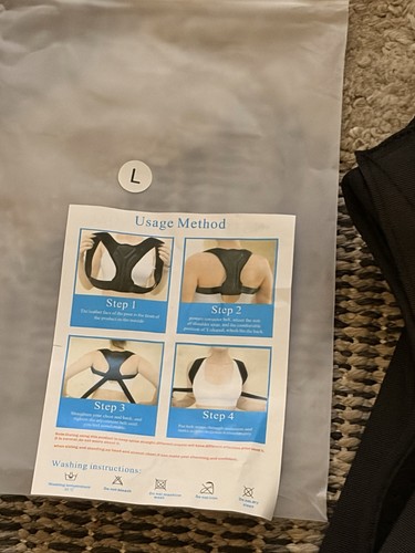 POSTURE CORRECTOR BACK & SHOULDER SUPPORT BRACE BLACK SIZE L - photo 2