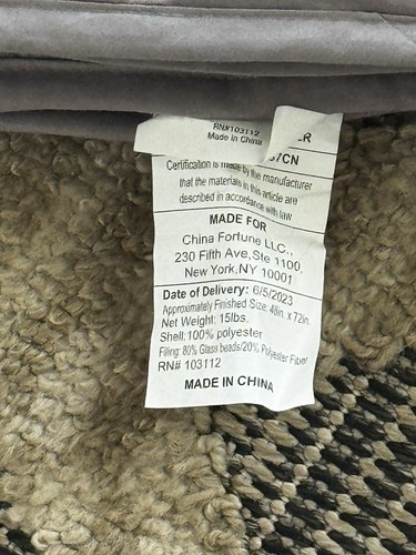 15lbs Weighted Blanket Grey Full Size 48”x72” Brand New - photo 3