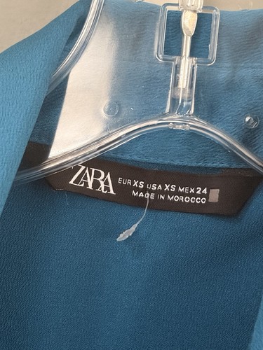 ZARA Ladies Blue Collared Button-Up Blouse - Size XS - photo 2