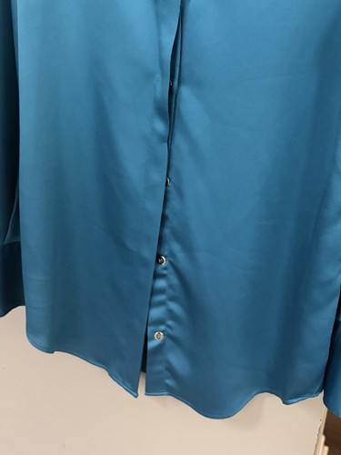 ZARA Ladies Blue Collared Button-Up Blouse - Size XS - photo 4