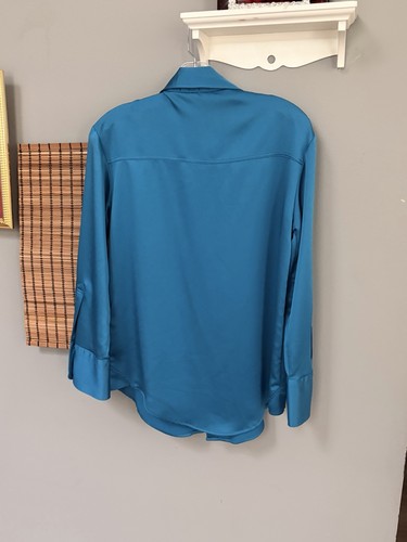 ZARA Ladies Blue Collared Button-Up Blouse - Size XS - photo 5