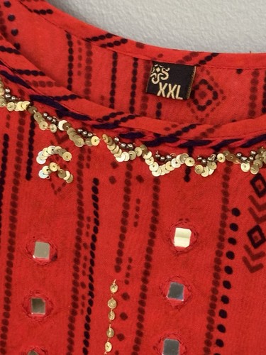 Womens Full Length Summer Dress Size Large Red - photo 3
