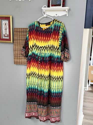 Ladies Long Multicolored Dress - Size XL