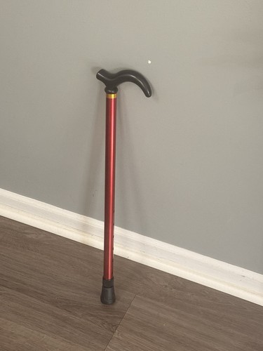 Folding Adjustable Height Walking Cane - Red, 300lb Capacity
