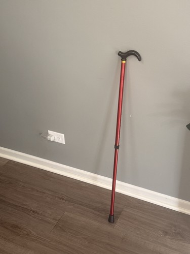 Folding Adjustable Height Walking Cane - Red, 300lb Capacity - photo 3