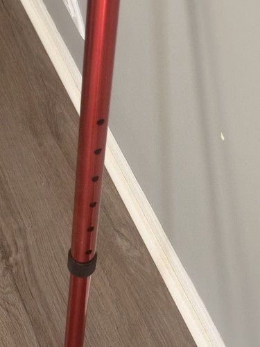 Folding Adjustable Height Walking Cane - Red, 300lb Capacity - photo 5