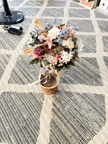 Cute Coir Basket with Artificial Flowers