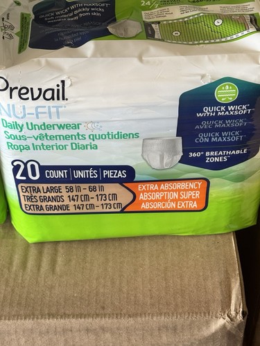 PREVAIL-NU FIT 20 PACK XL SIZE UNISEX INCONTINENCE UNDERWEAR
