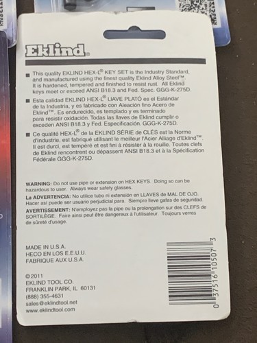 3 Sets of 7-Piece Hex-L Keys (SAE) - Brand New - photo 2