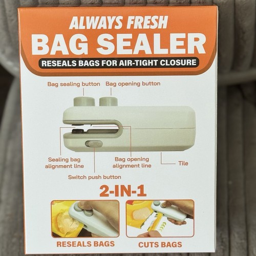 CORDLESS AIRTIGHT BAG SEALER AND OPENER USB RECHARGEABLE - photo 3