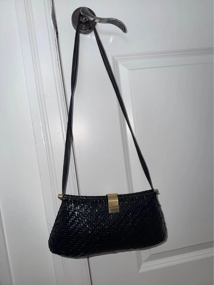 Vintage Dorothy Black Woven Shoulder Bag/Clutch - photo 2