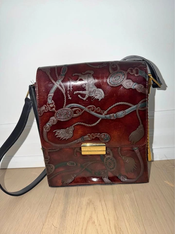 Vintage Burgundy- Brown Crossbody Bag