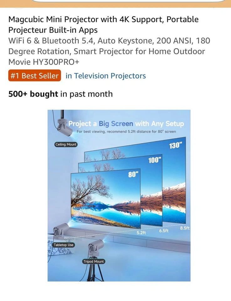 Magcubic HY300PRO+ Mini Projector TV Bluetooth - photo 5