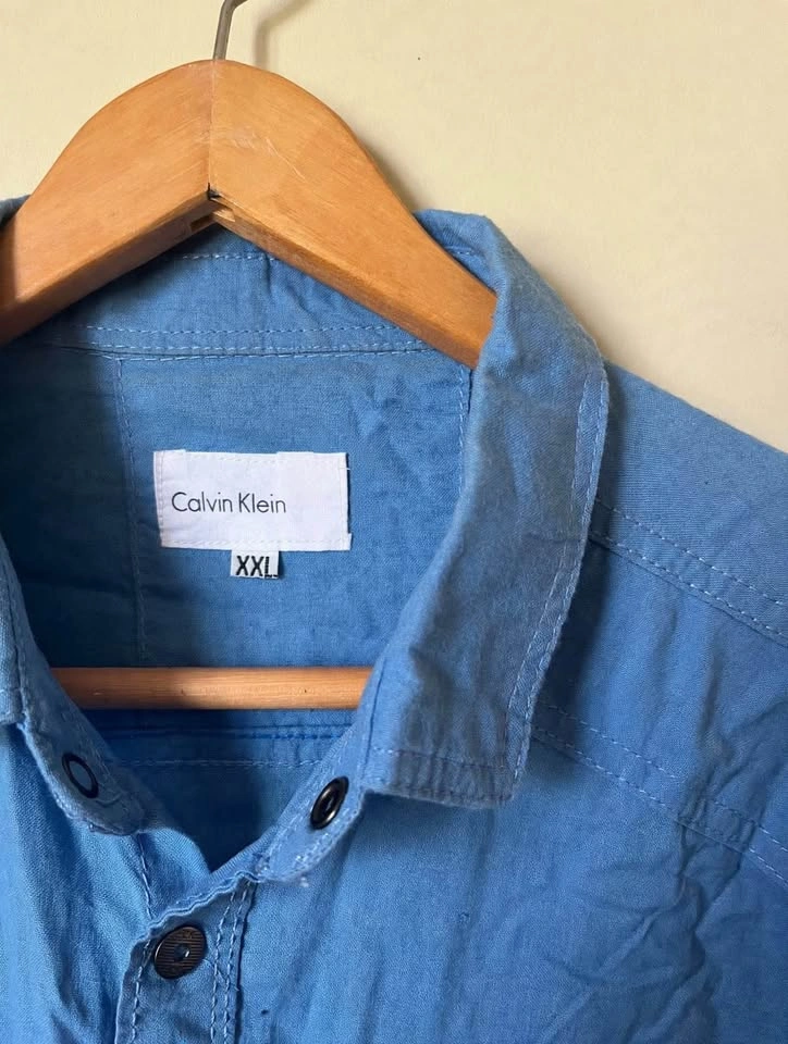 Calvin Klein Blue Button-Down Shirt – Long Sleeve – Size XXL - photo 2