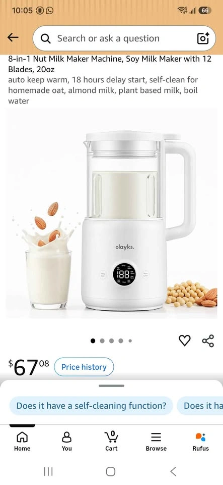 8-in-1 Nut Milk Maker Machine, Soy Milk Maker 20oz - photo 2