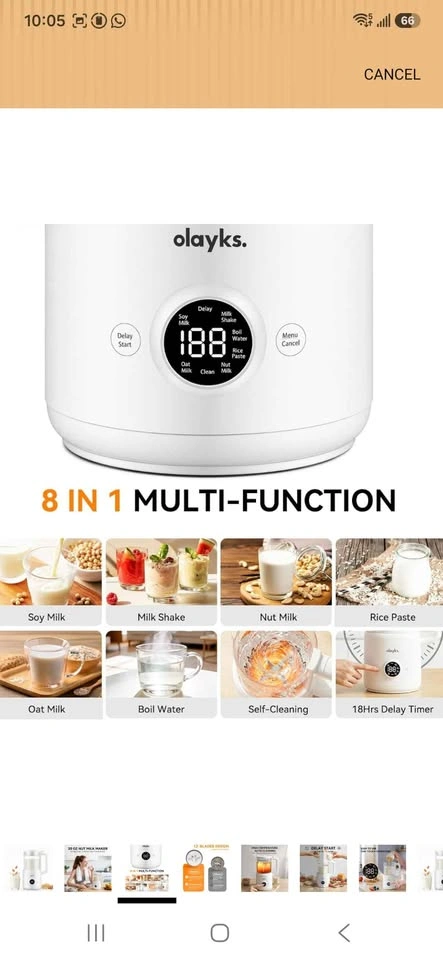 8-in-1 Nut Milk Maker Machine, Soy Milk Maker 20oz - photo 4